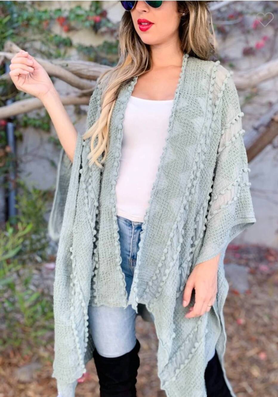 NEW ELSEY sage kimono cardigan in grey